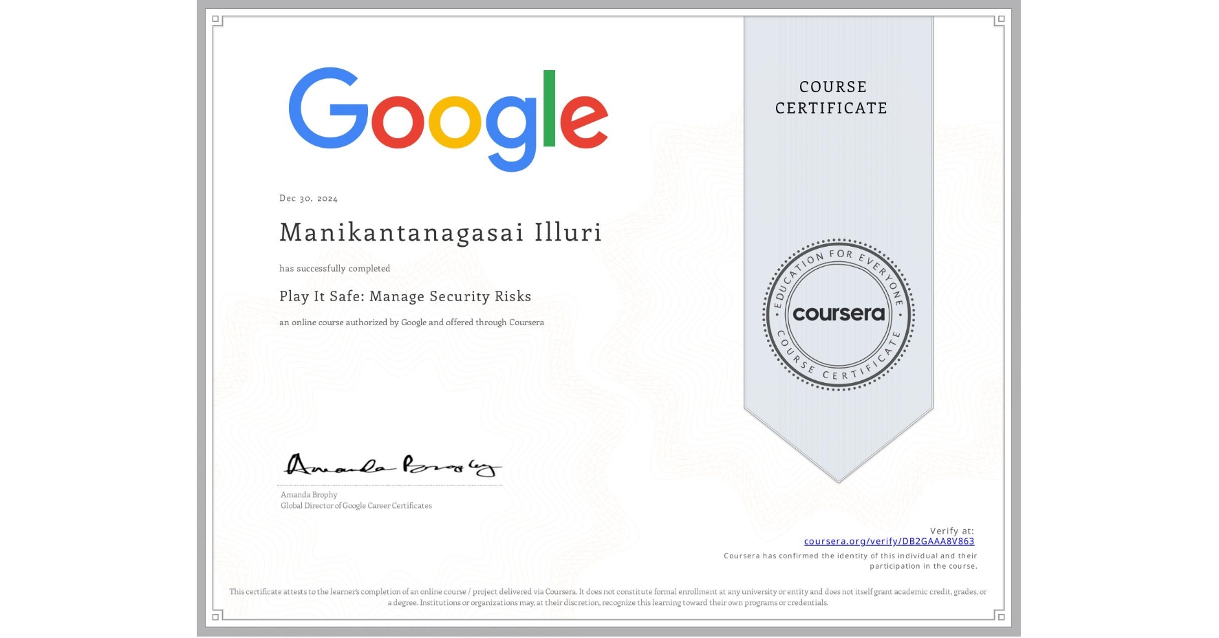 Google Managing Security Risks